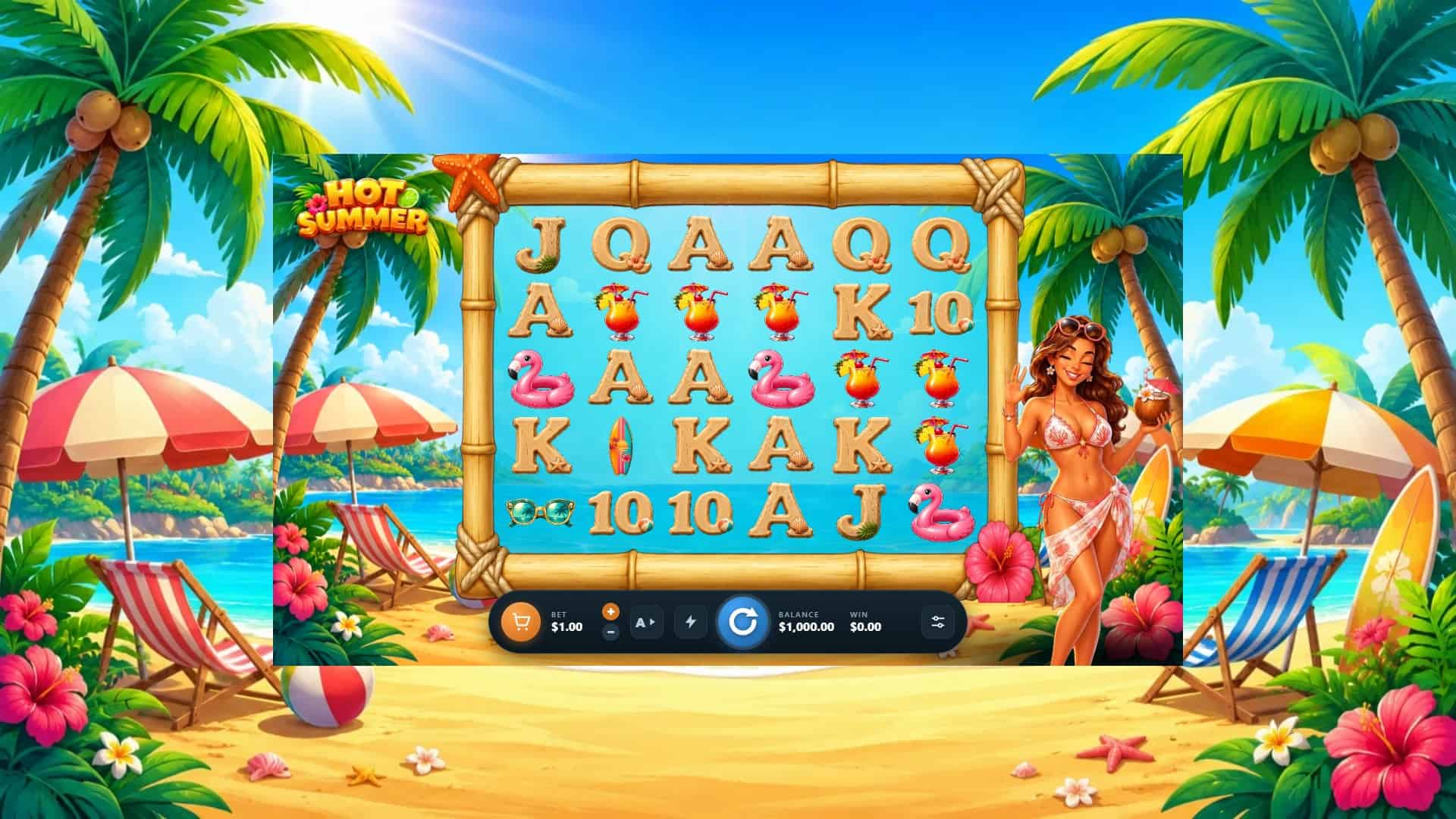 Hot Summer slot gameplay reels