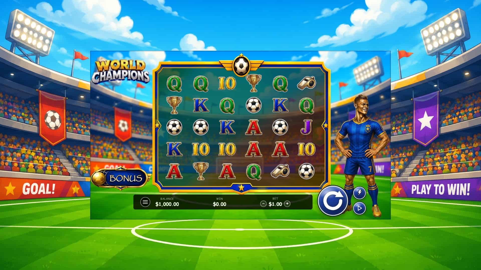 World Champions slot gameplay reels
