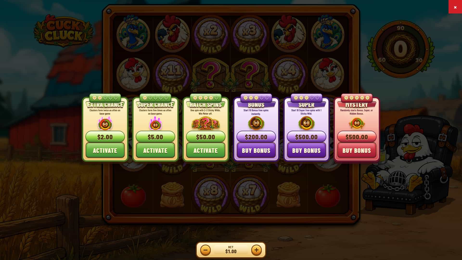 Cuck Cluck bonus buy menu
