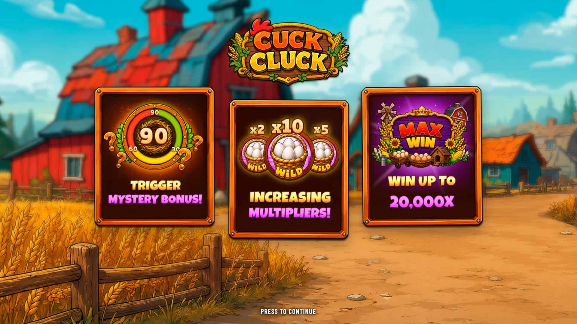 Cuck Cluck slot intro screen