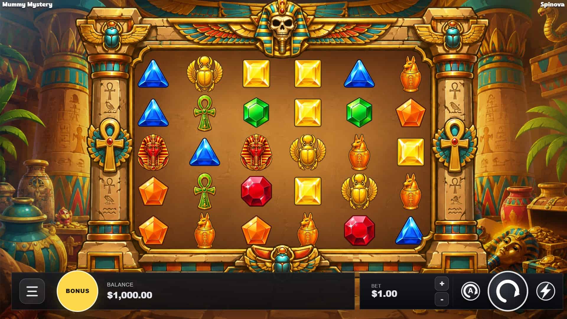 Mummy Mystery slot gameplay reels