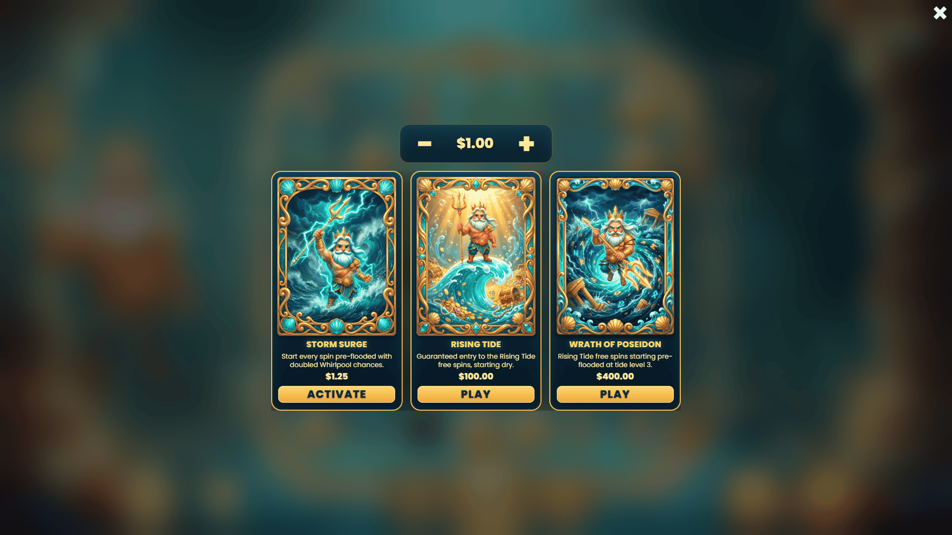 Poseidons Tide bonus buy menu