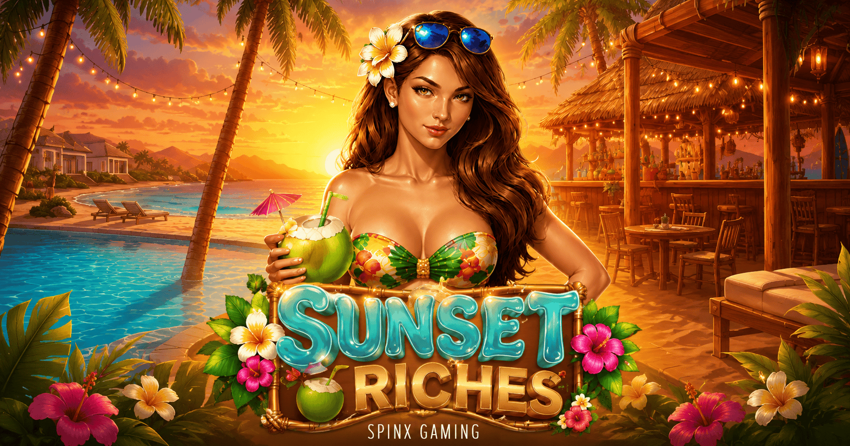 Sunset Riches Slot Demo by Spinx Gaming slot cover image