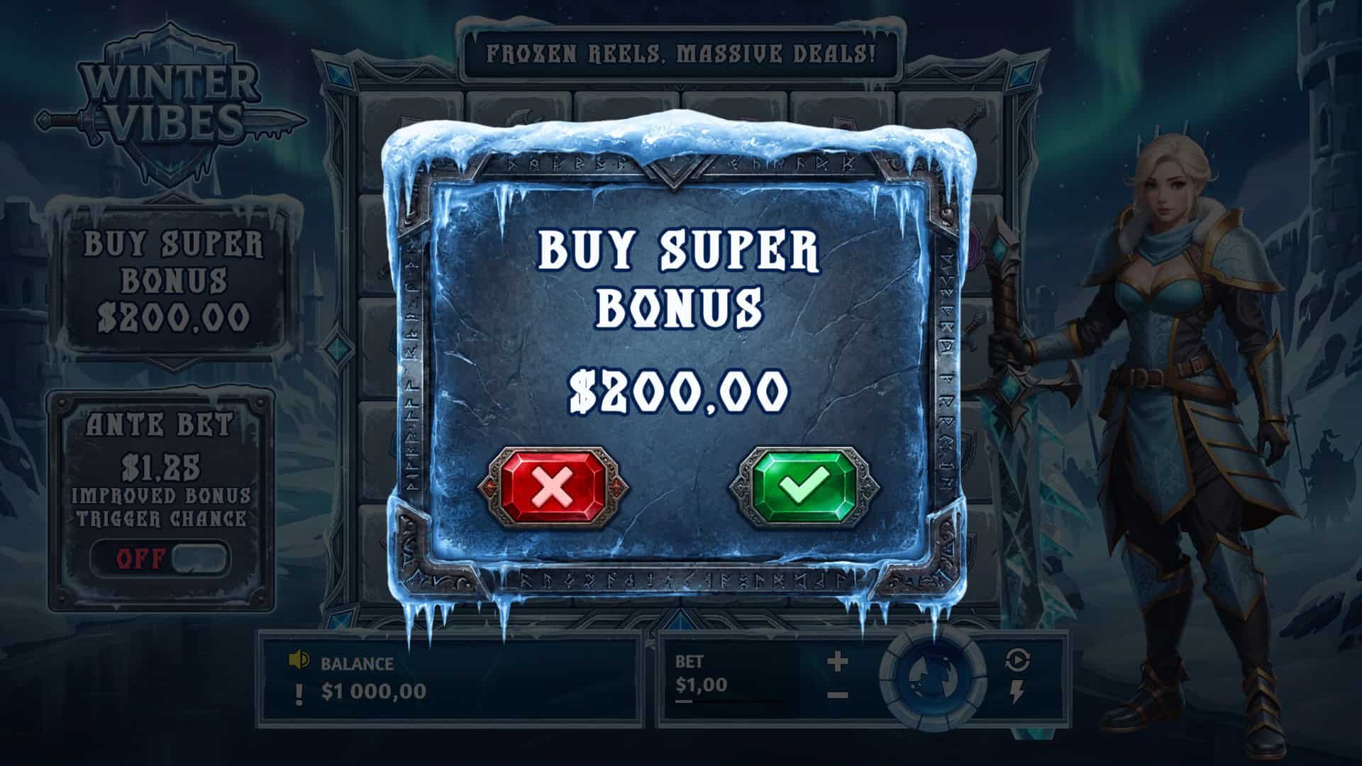 Winter Vibes bonus buy menu