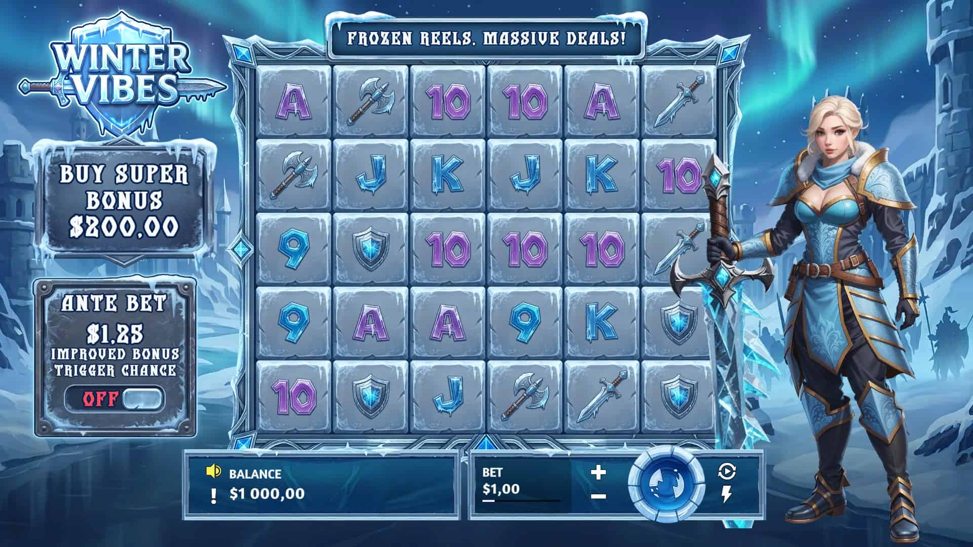 Winter Vibes slot gameplay reels