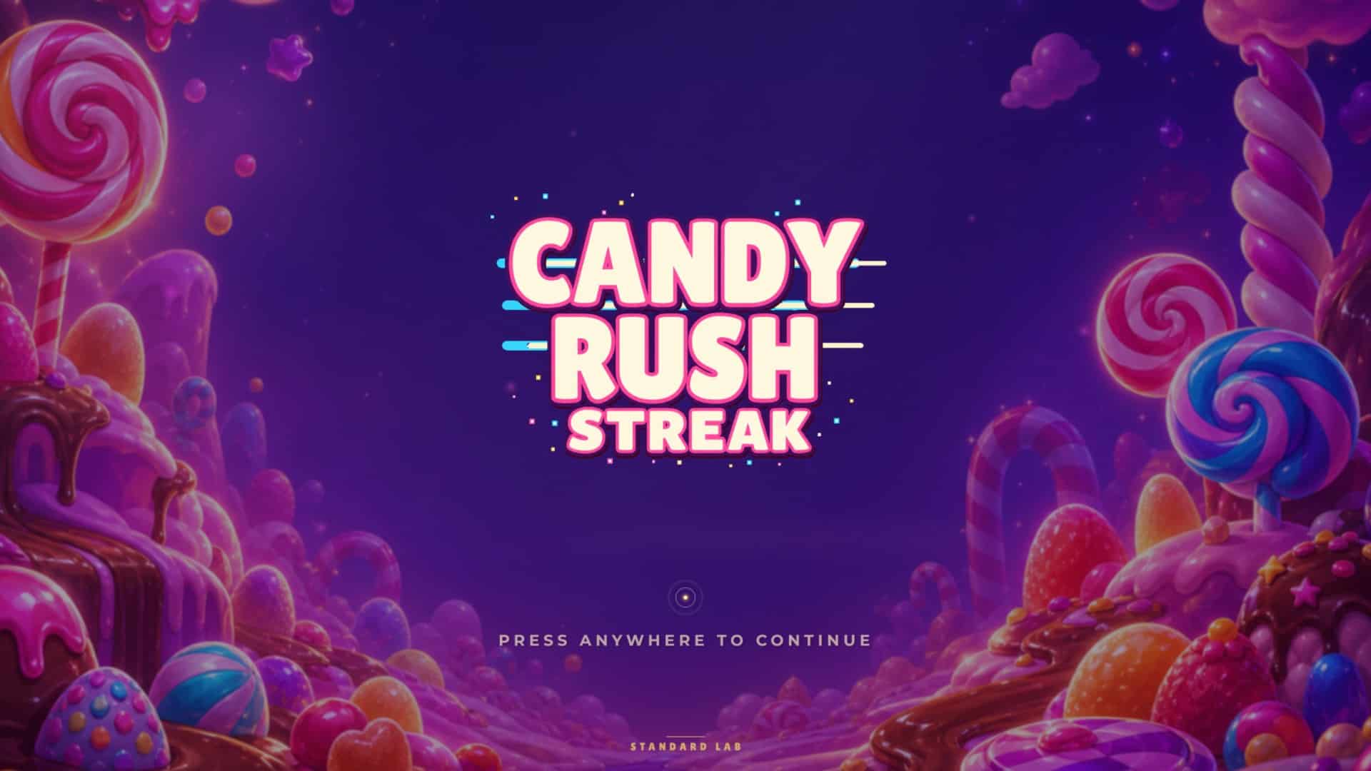 Candy Rush Streak slot intro screen