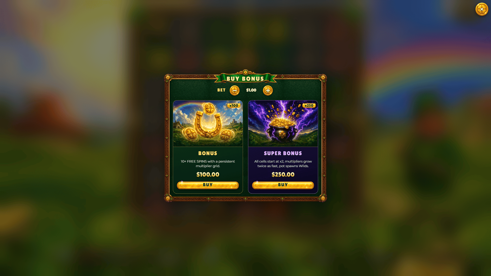 LepreCoin bonus buy menu