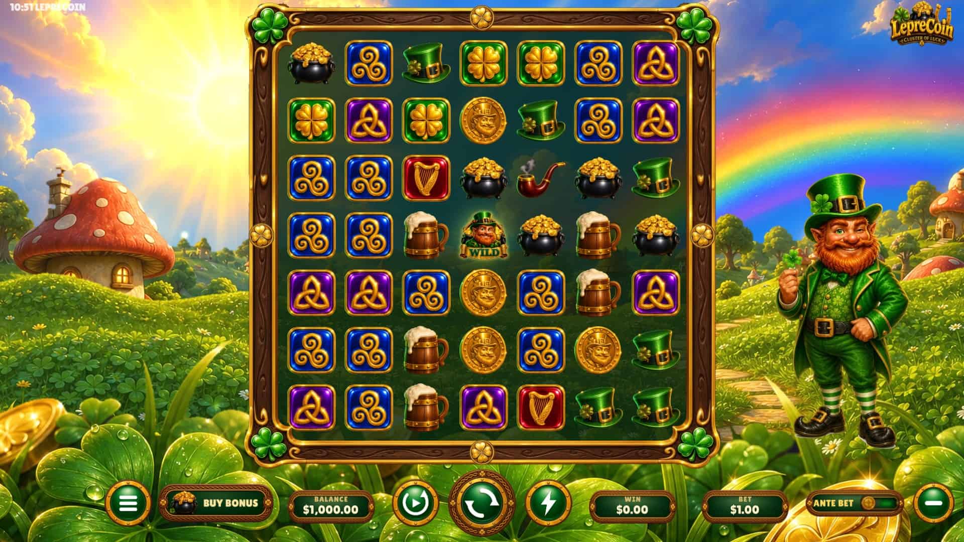 LepreCoin slot gameplay reels