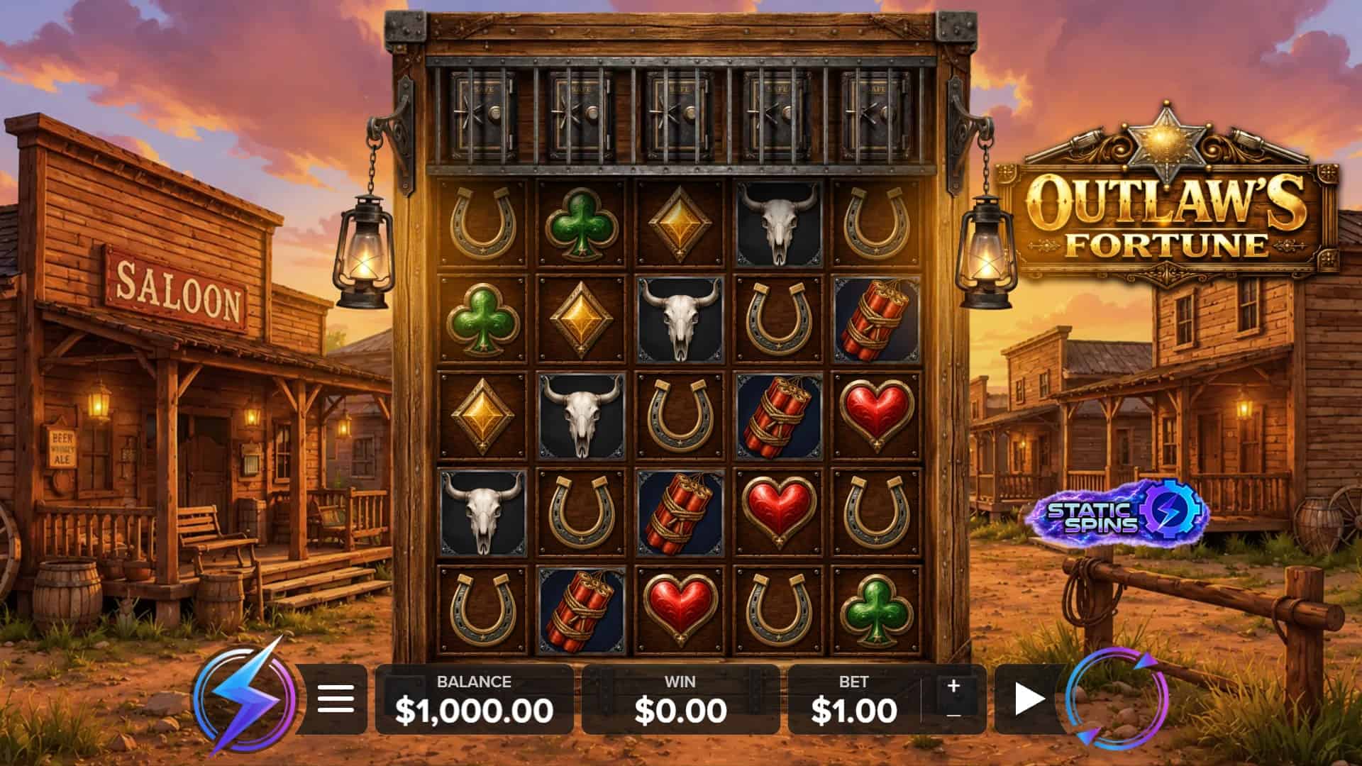 Outlaws Fortune slot gameplay reels