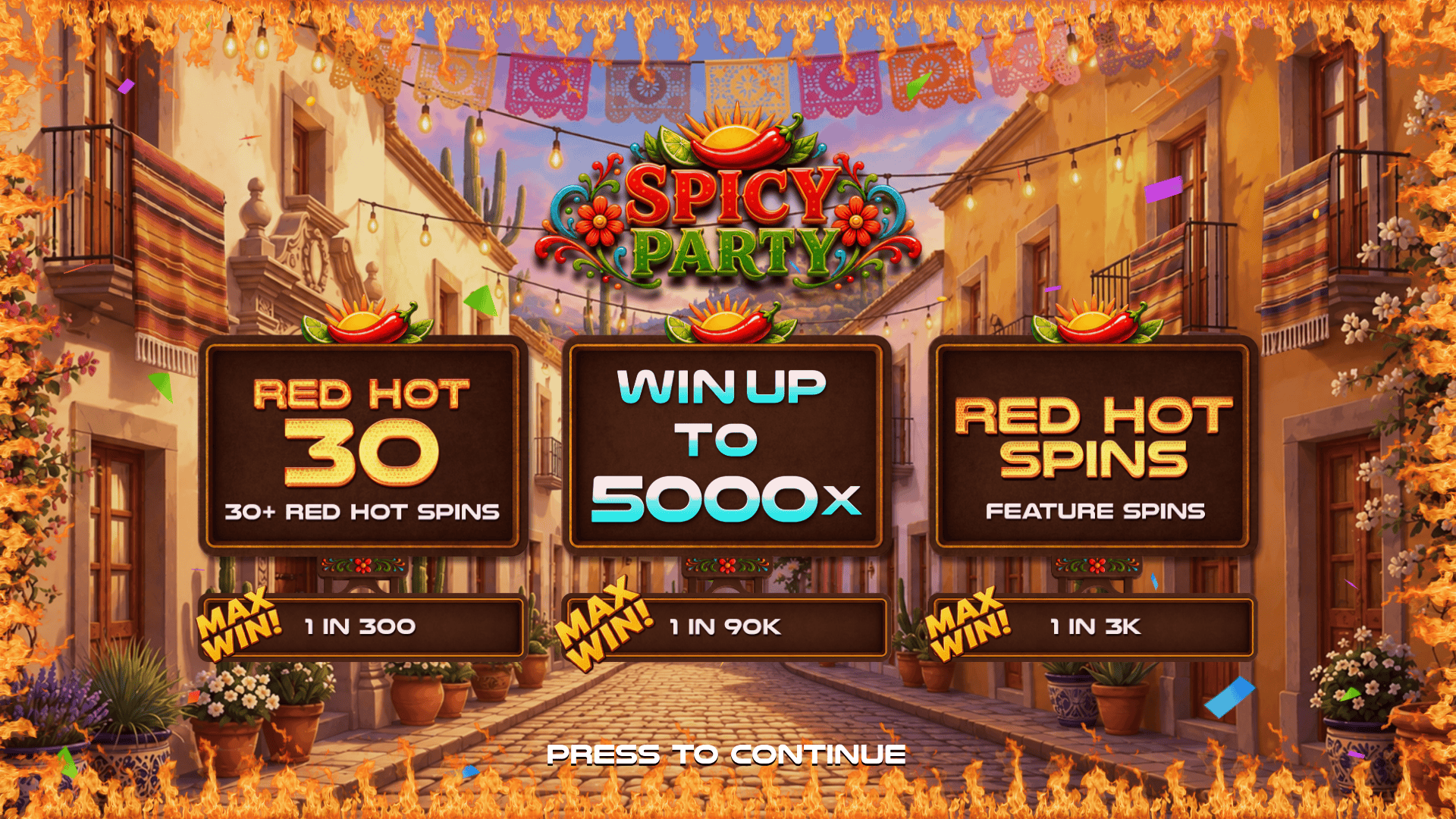 Spicy Party slot intro screen