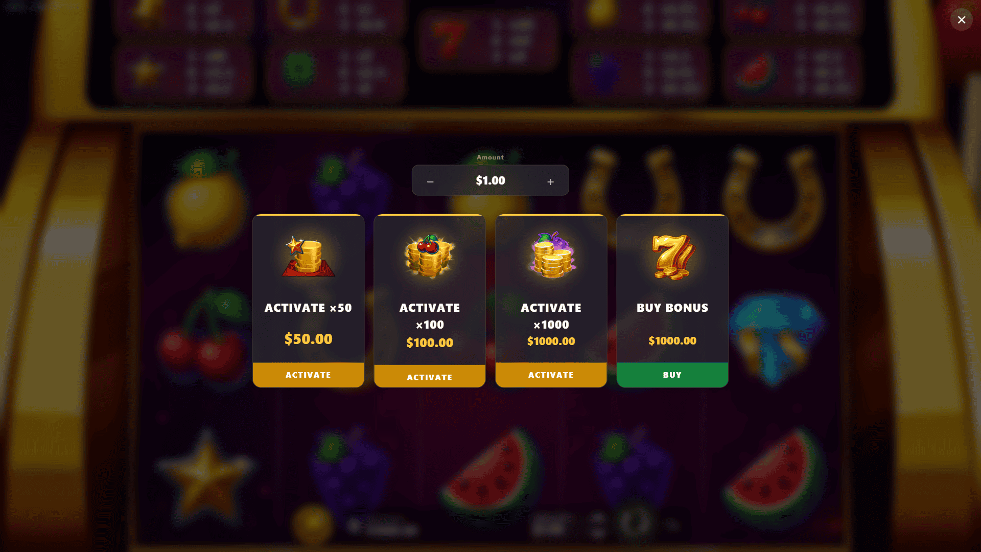 Big Jackpot bonus buy menu