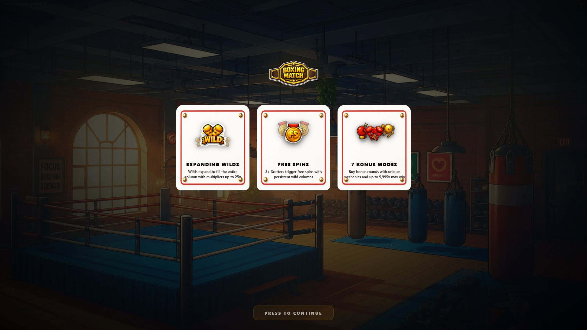 Boxing Match slot intro screen