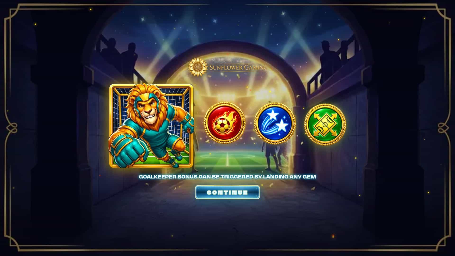 Football World Glory Cup slot intro screen