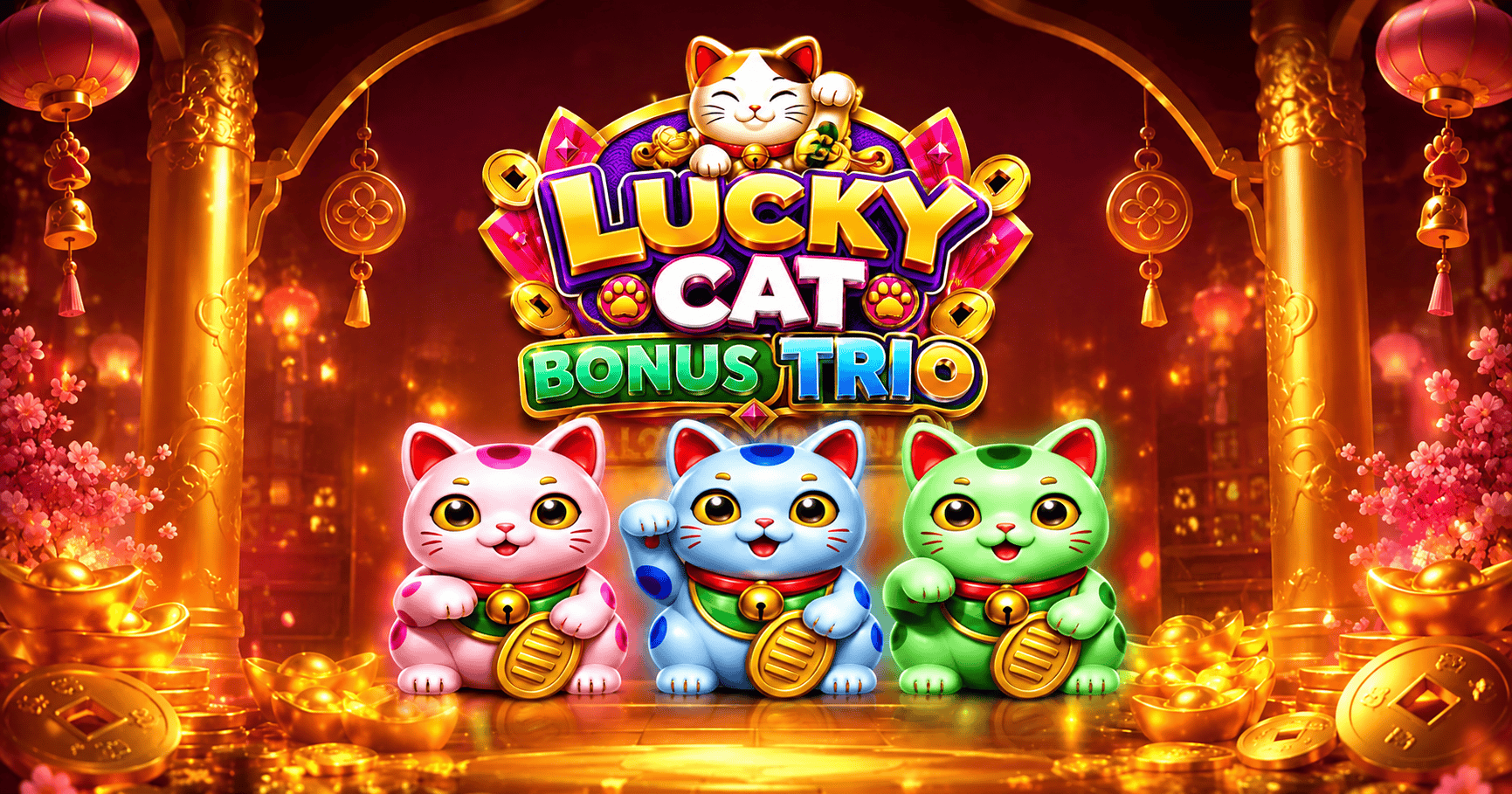 Lucky Cat Bonus Trio Slot Demo by Sunflower Gaming slot cover image