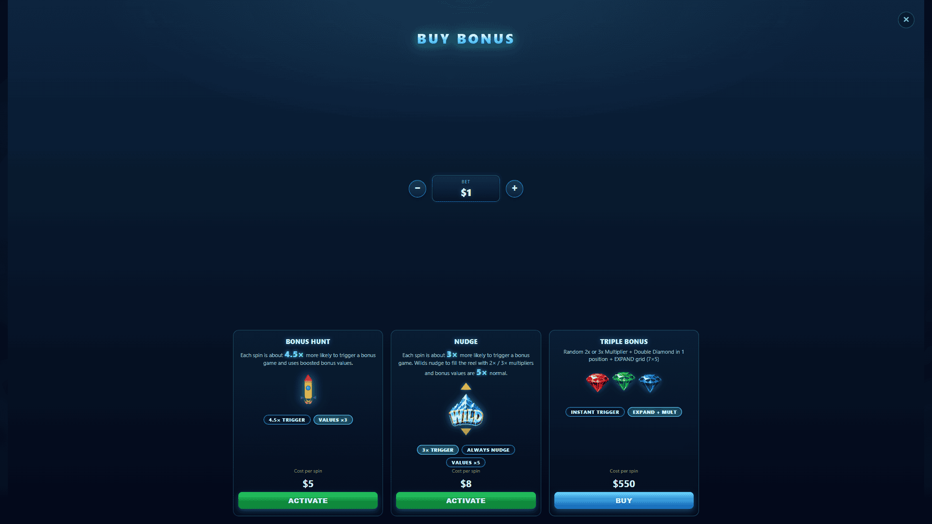 Yeti Link bonus buy menu