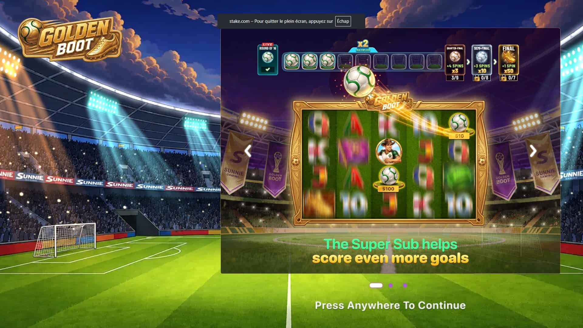 Golden Boot slot intro screen