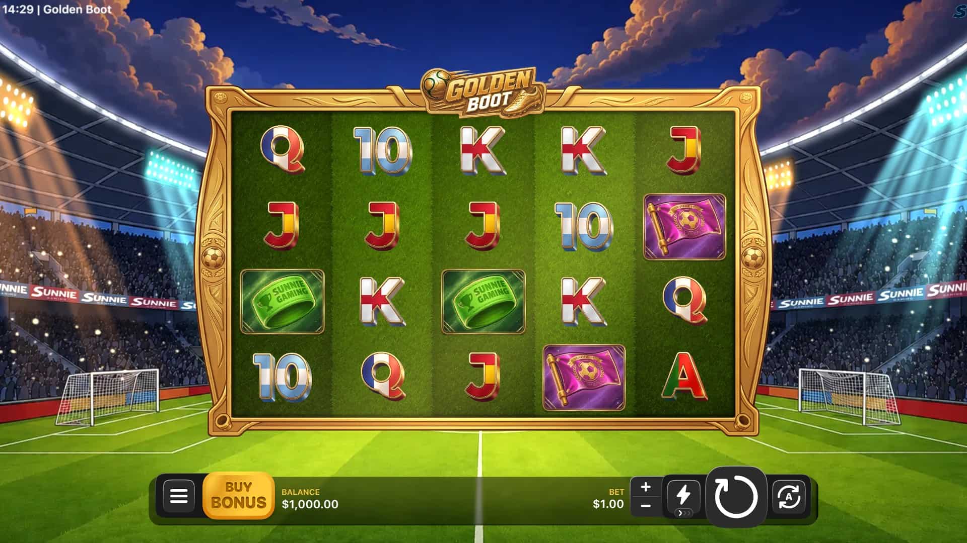 Golden Boot slot gameplay reels