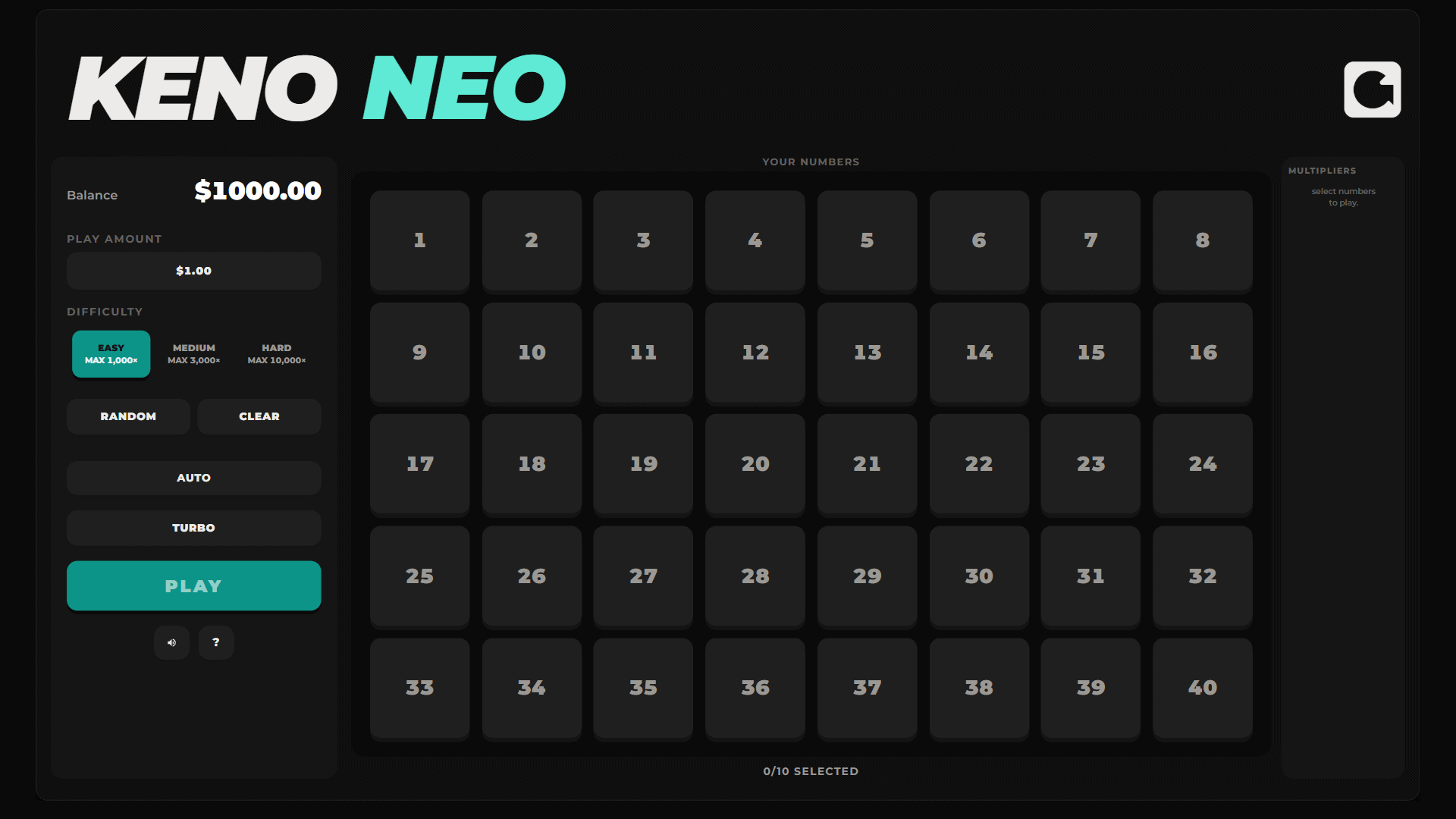 Keno Neo slot gameplay reels