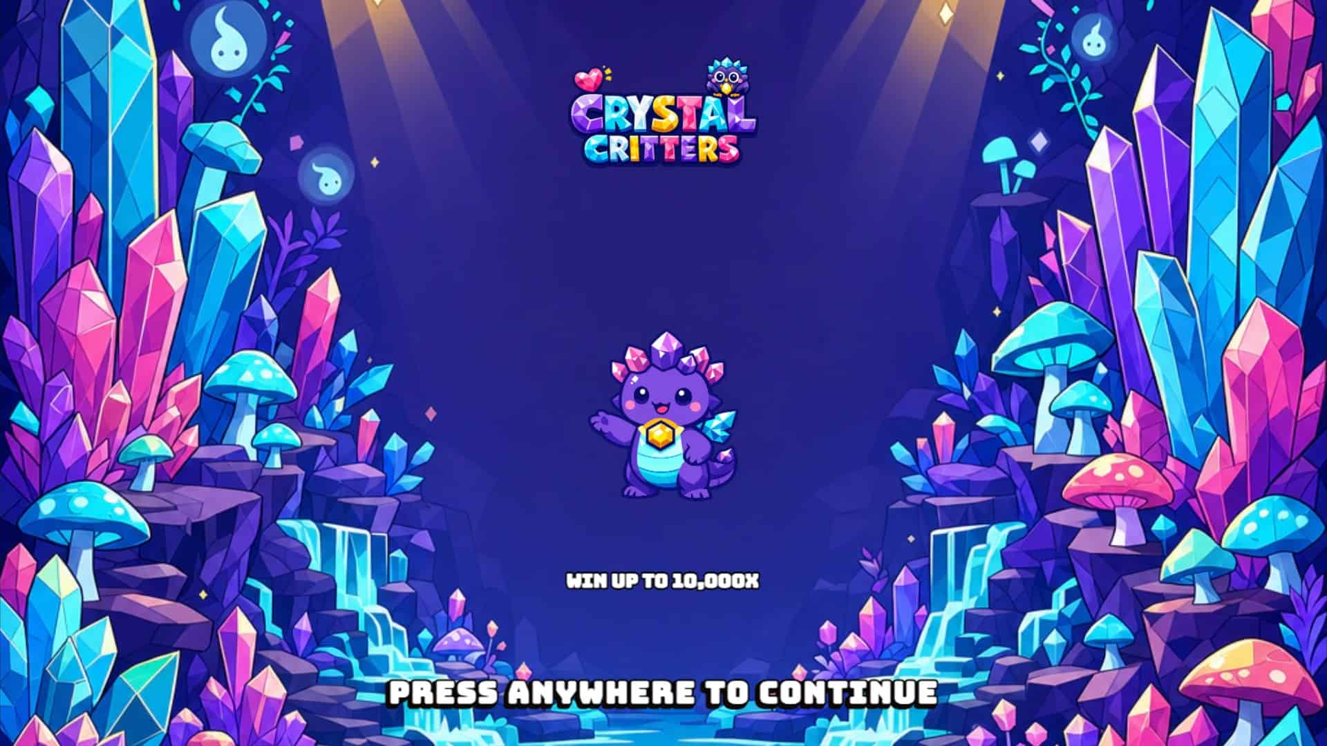 Crystal Critters slot intro screen