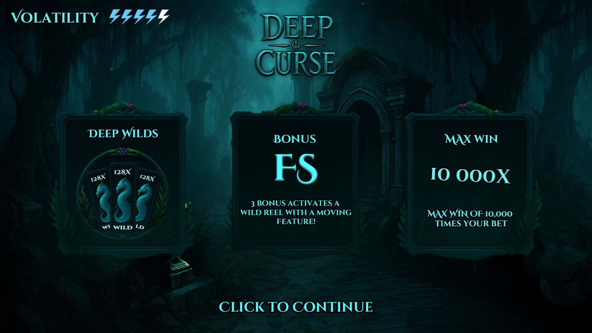 Deep Curse slot intro screen