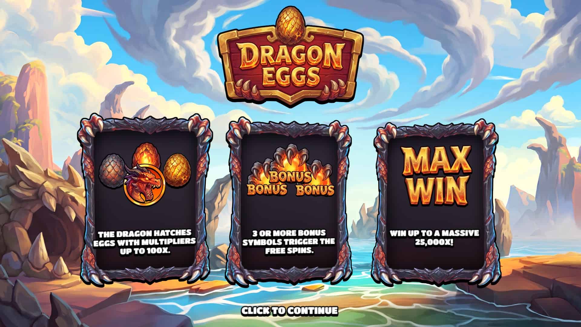Dragon Eggs slot intro screen