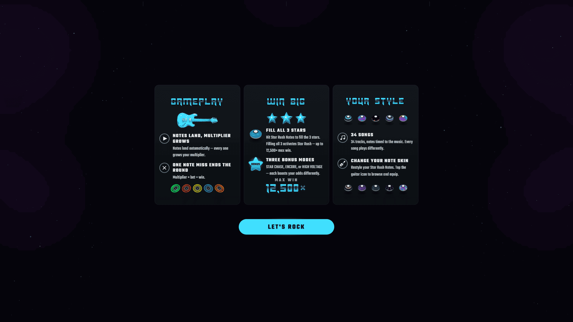 Guitar Legend slot intro screen