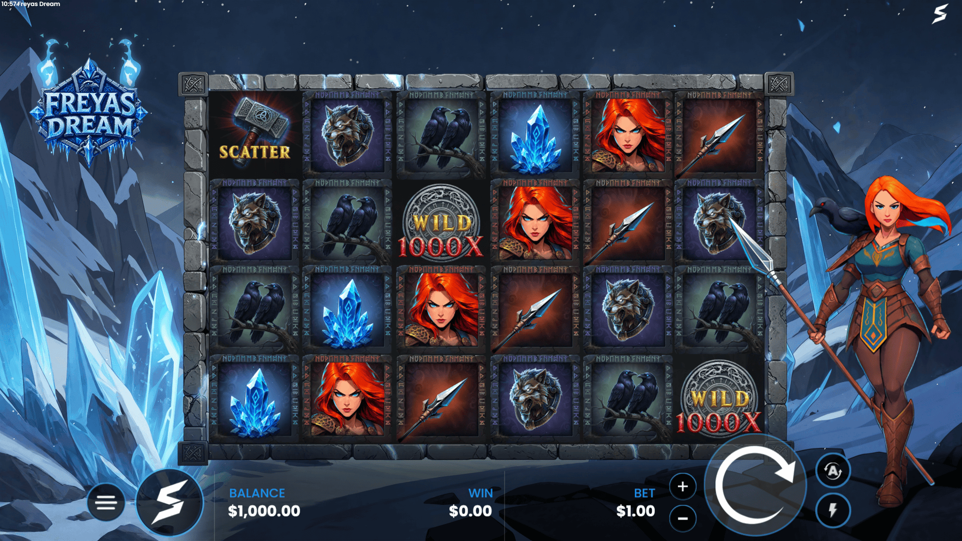 Freyas Dream slot gameplay reels