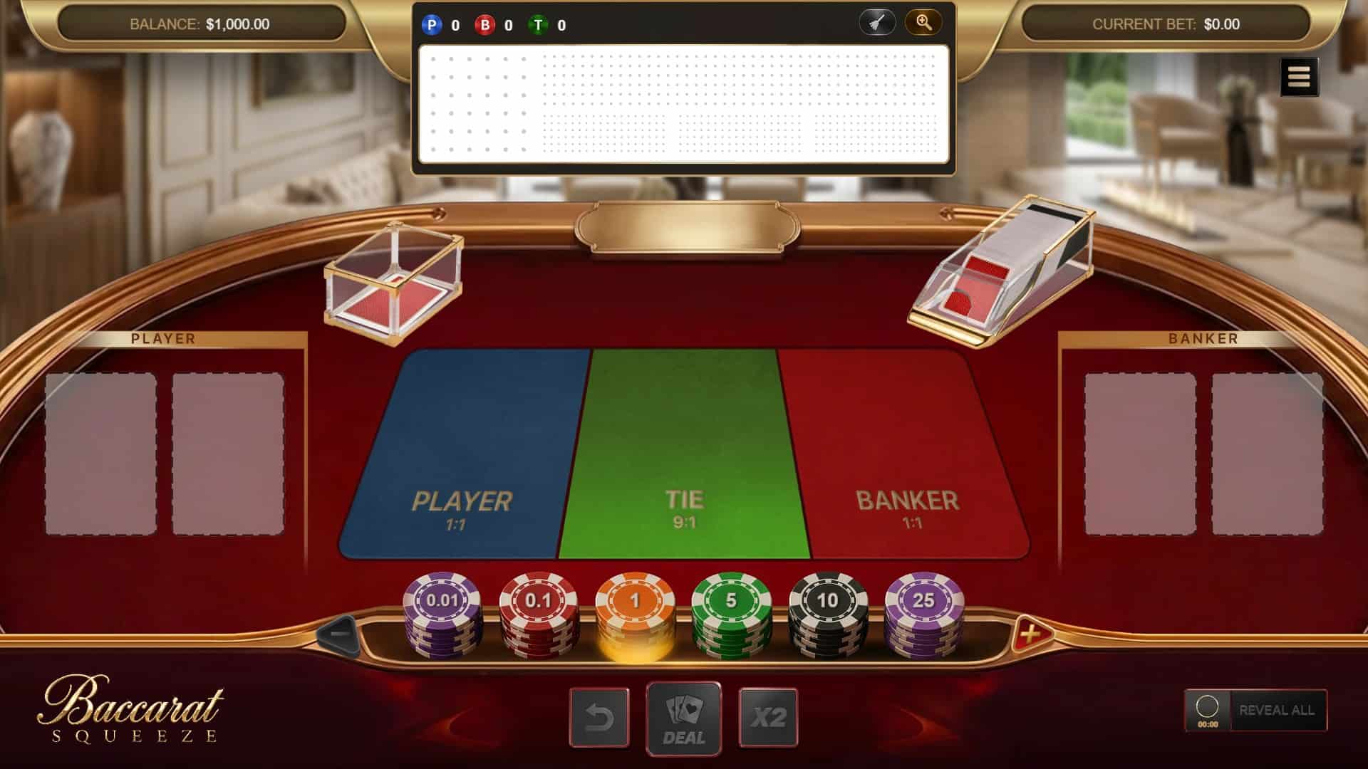Baccarat Squeeze slot gameplay reels
