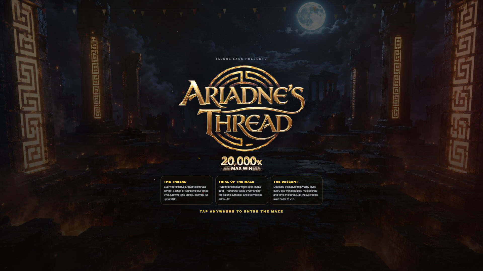 Ariadnes Thread slot intro screen