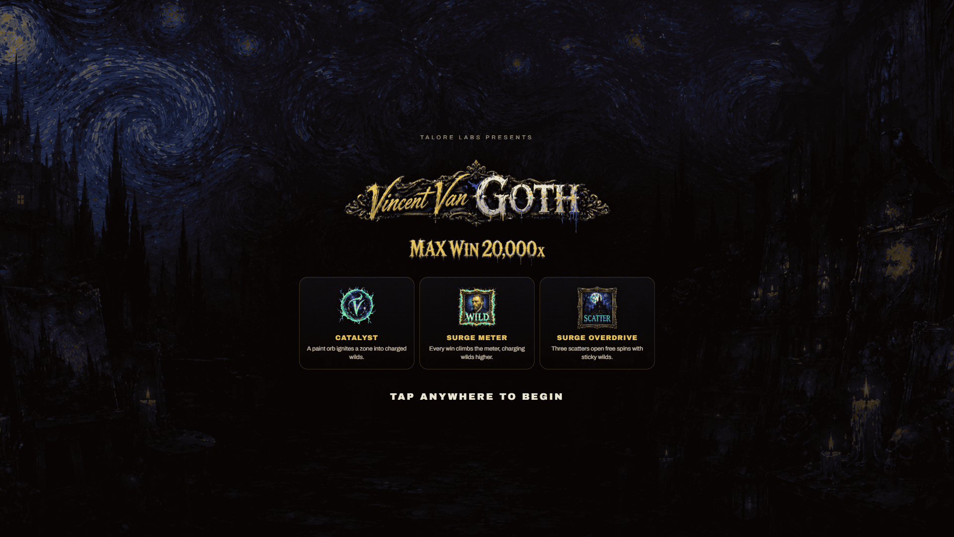 Vincent Van Goth slot intro screen