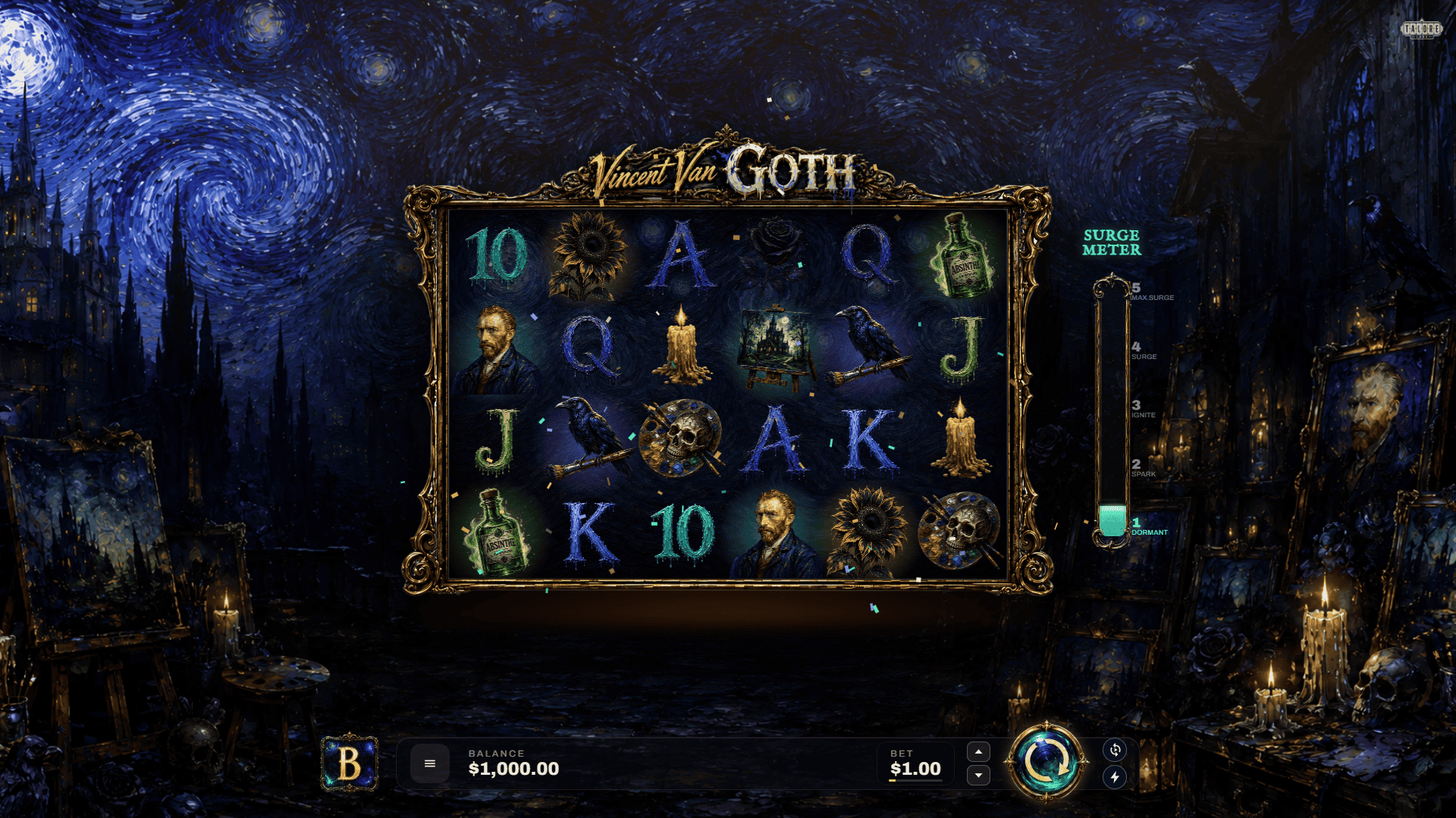 Vincent Van Goth slot gameplay reels