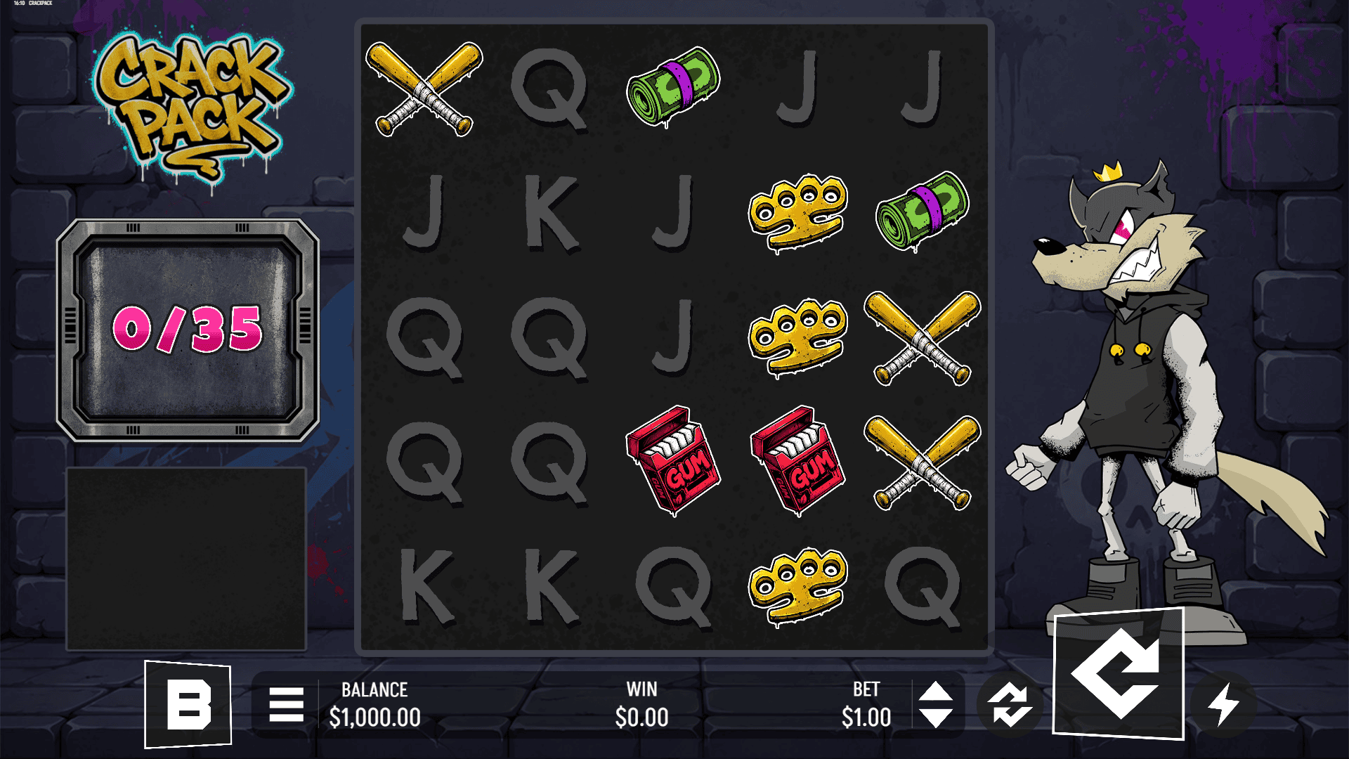 Crack Pack slot gameplay reels