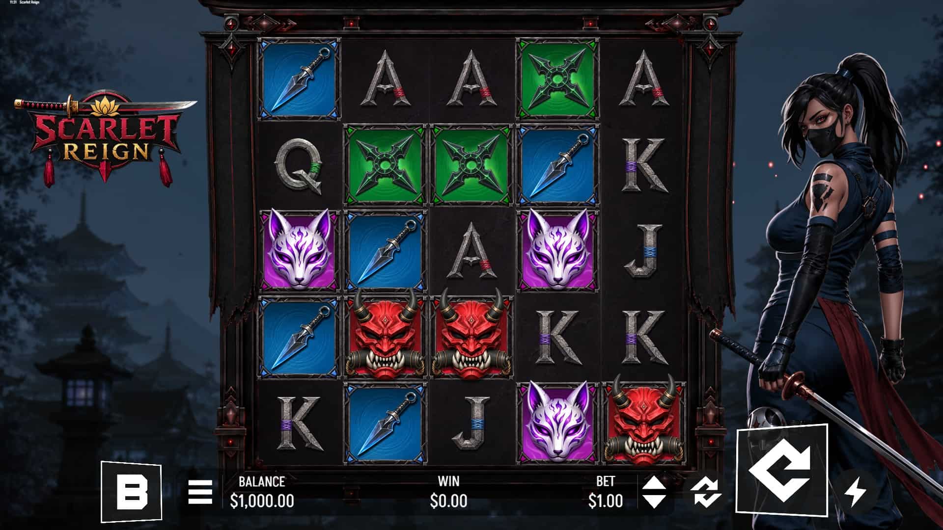 Scarlet Reign slot gameplay reels