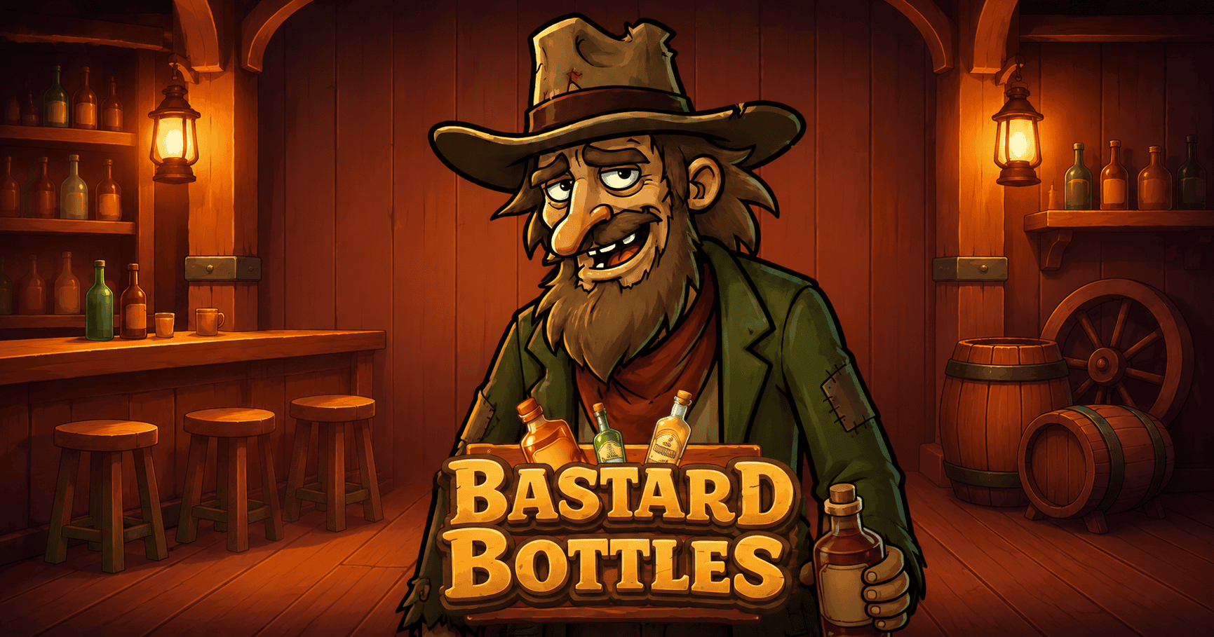 Bastard Bottles Slot Demo by Teacup Gaming slot cover image