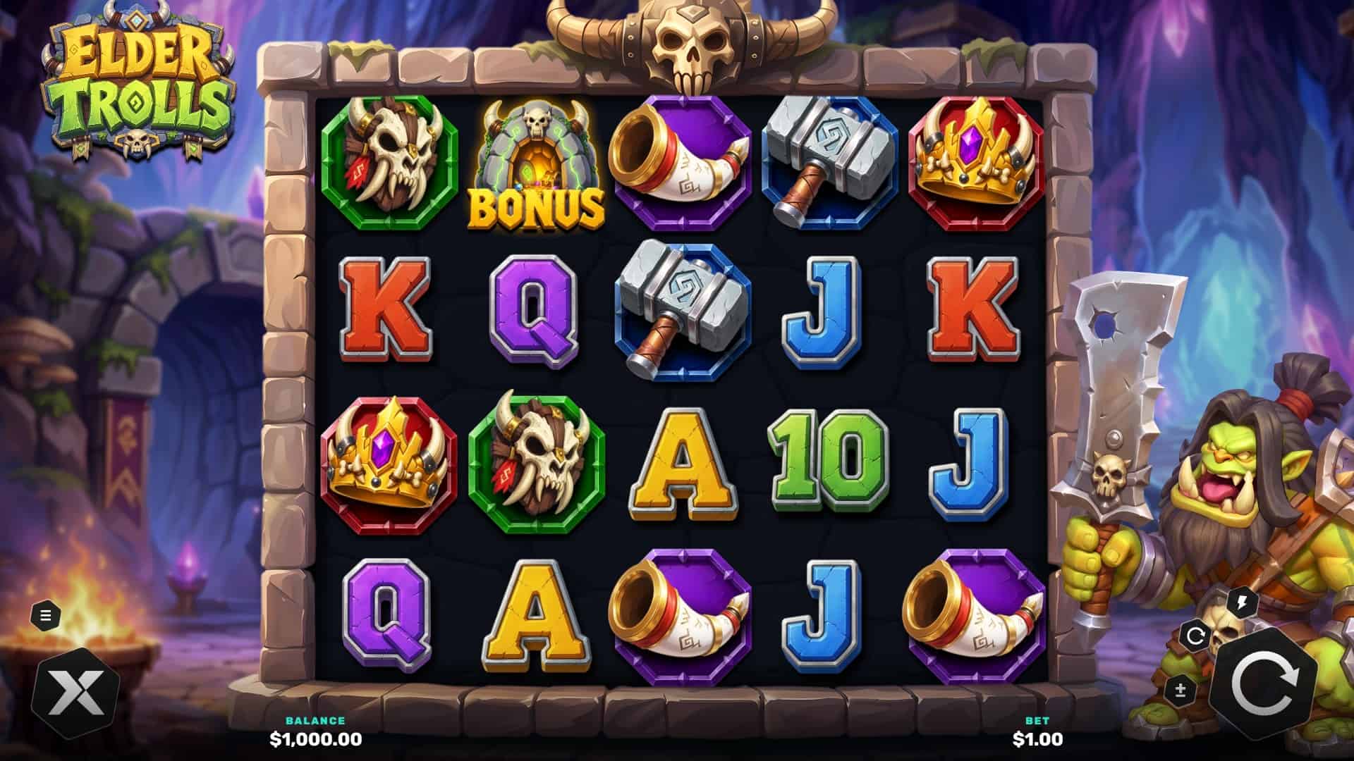 Elder Trolls slot gameplay reels