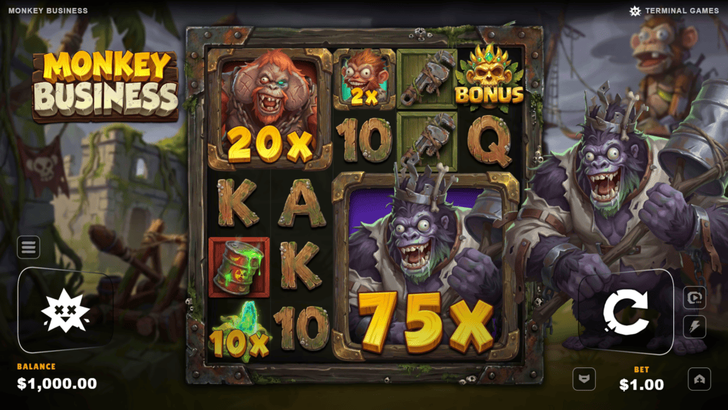 Terminal monkey business slot game preview
