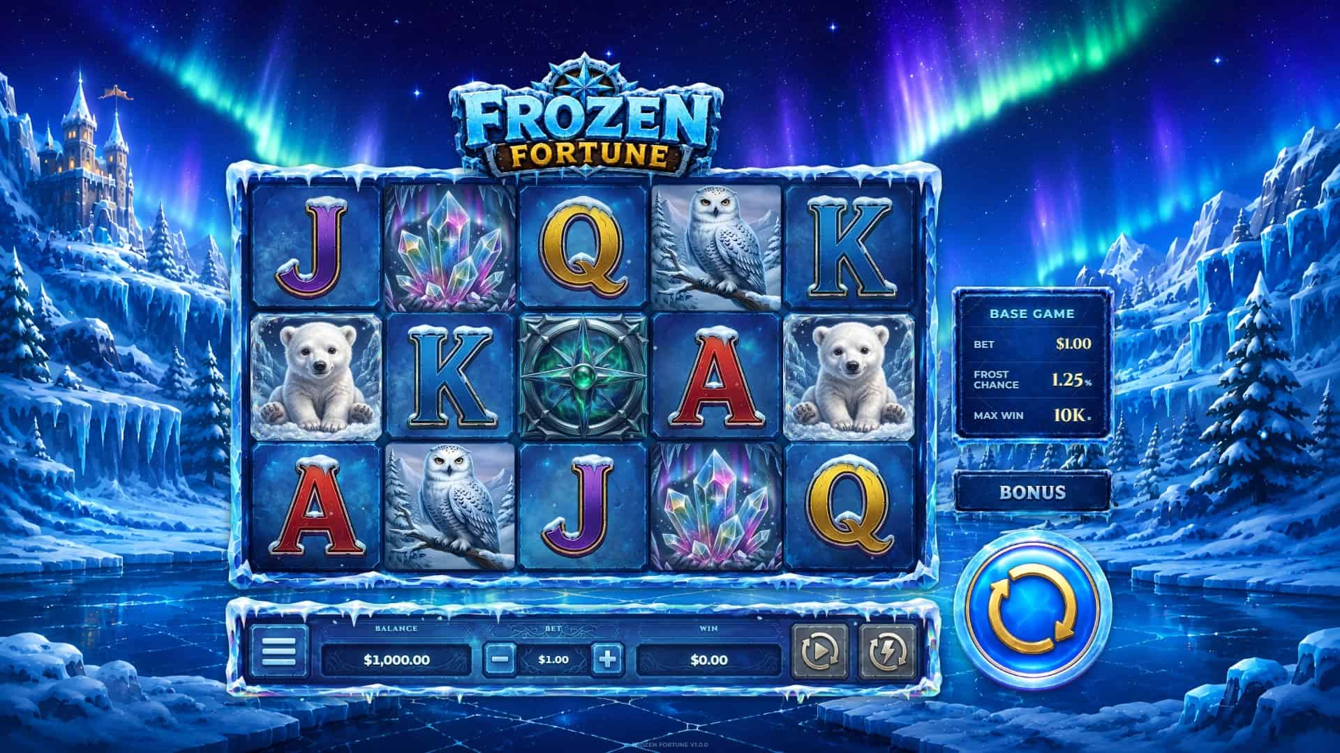Frozen Fortune slot gameplay reels