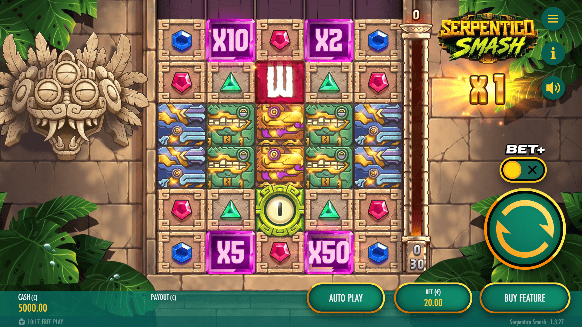 Serpentico Smash slot gameplay reels