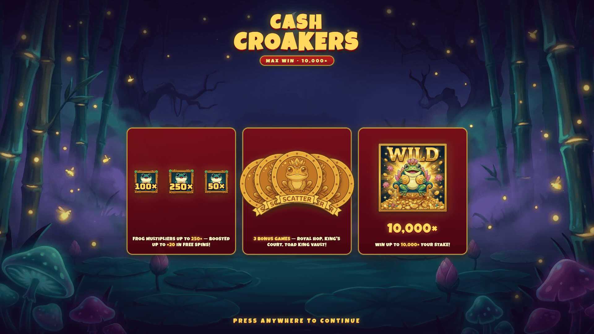 Cash Croaker slot intro screen