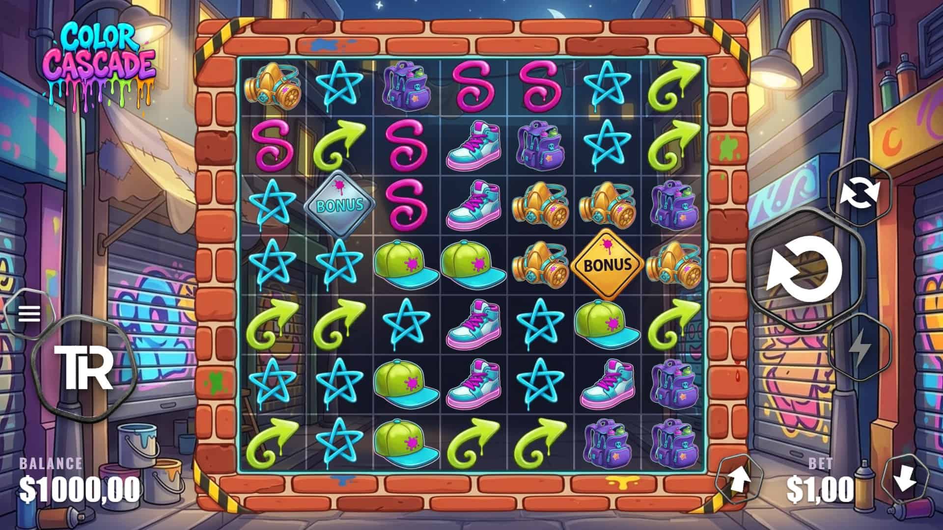 Colour Cascade slot gameplay reels