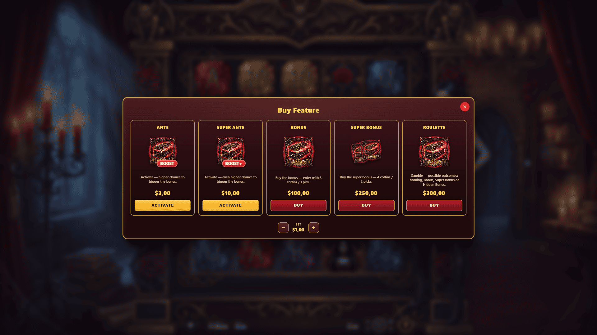 Crimson Countess bonus buy menu