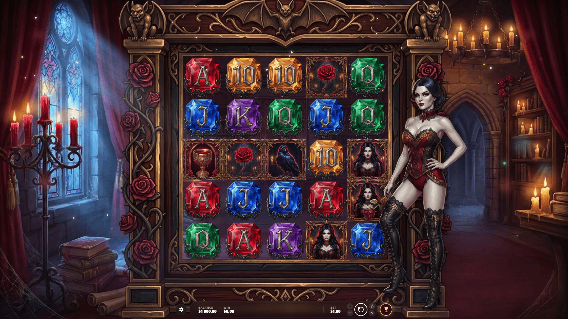 Crimson Countess slot gameplay reels