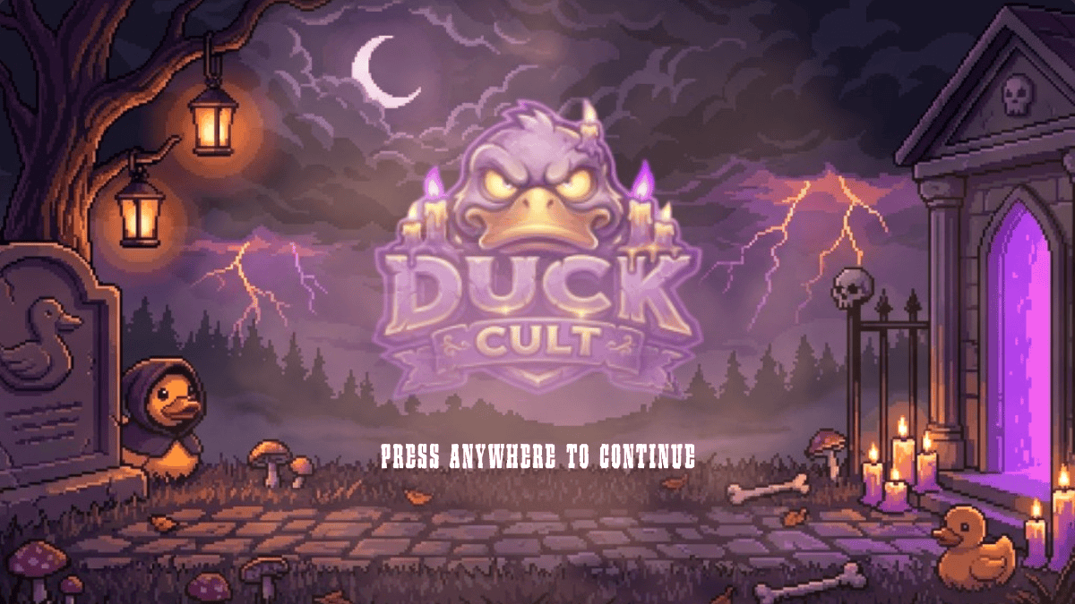 Duck Cult slot intro screen