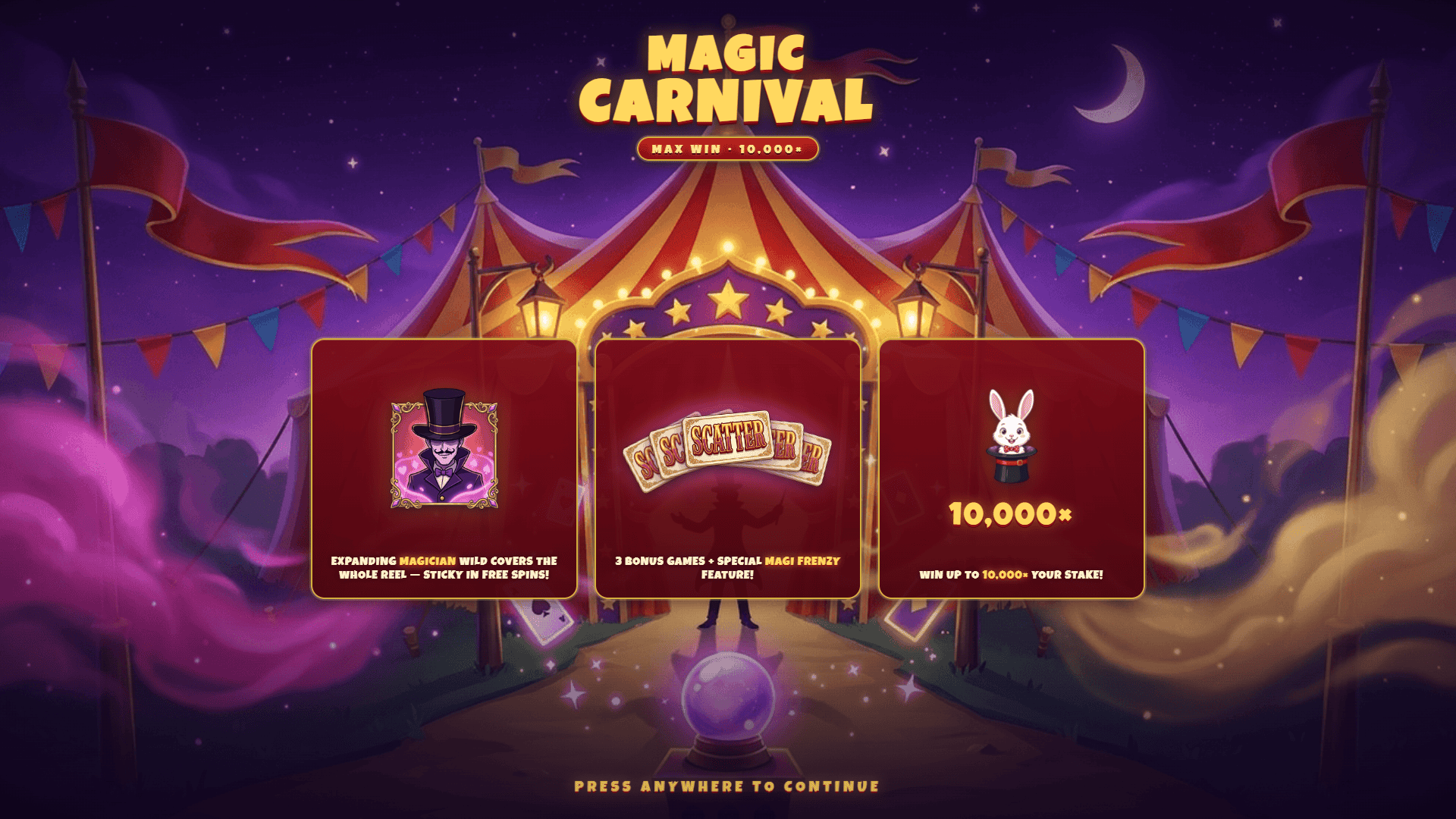Magic Carnival slot intro screen