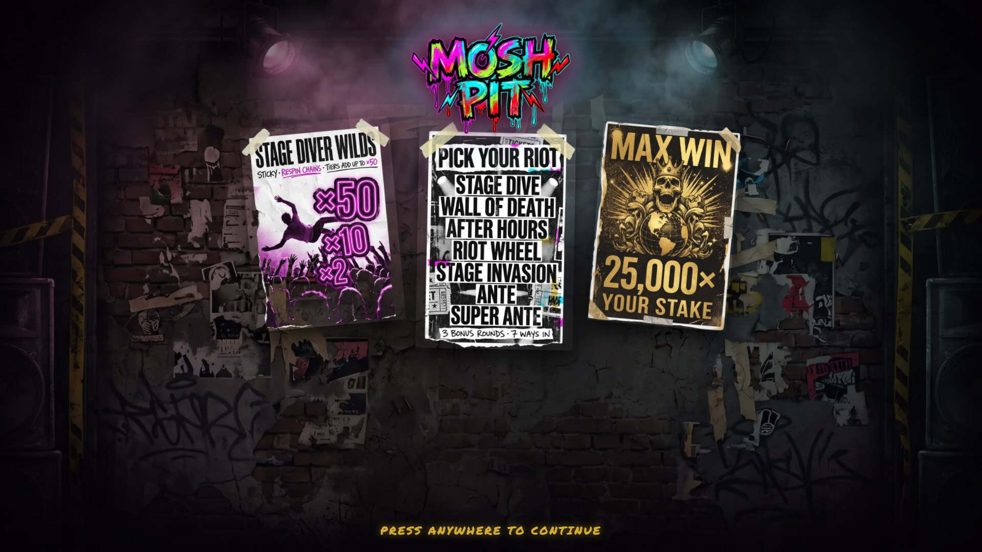 Mosh Pit slot intro screen