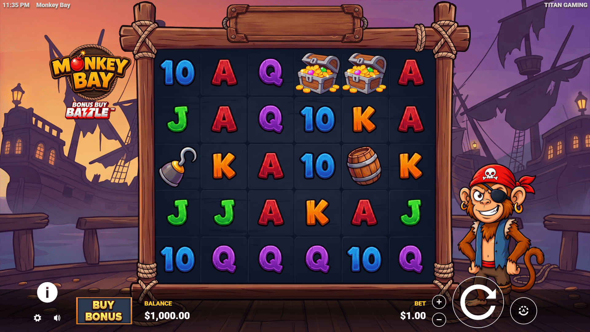 Monkey Bay slot gameplay reels