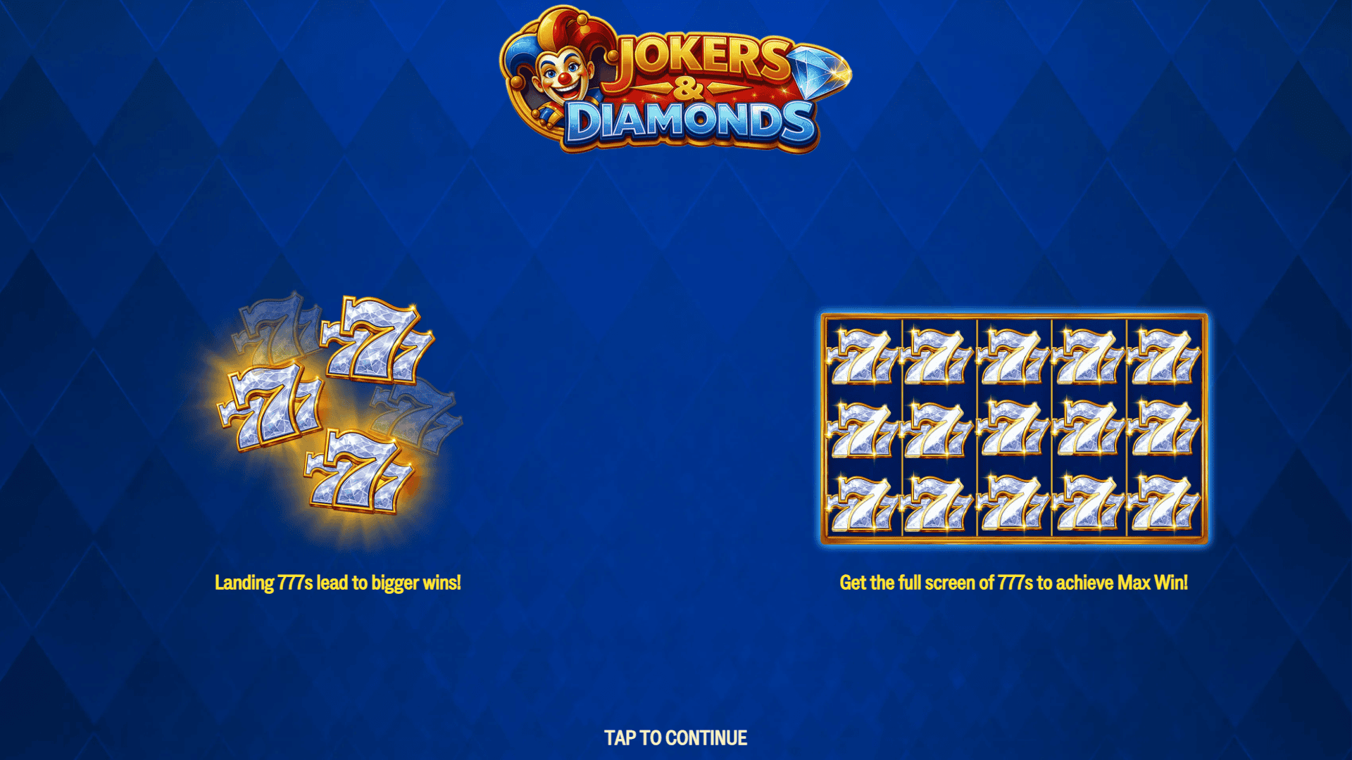 Jokers and Diamonds slot intro screen