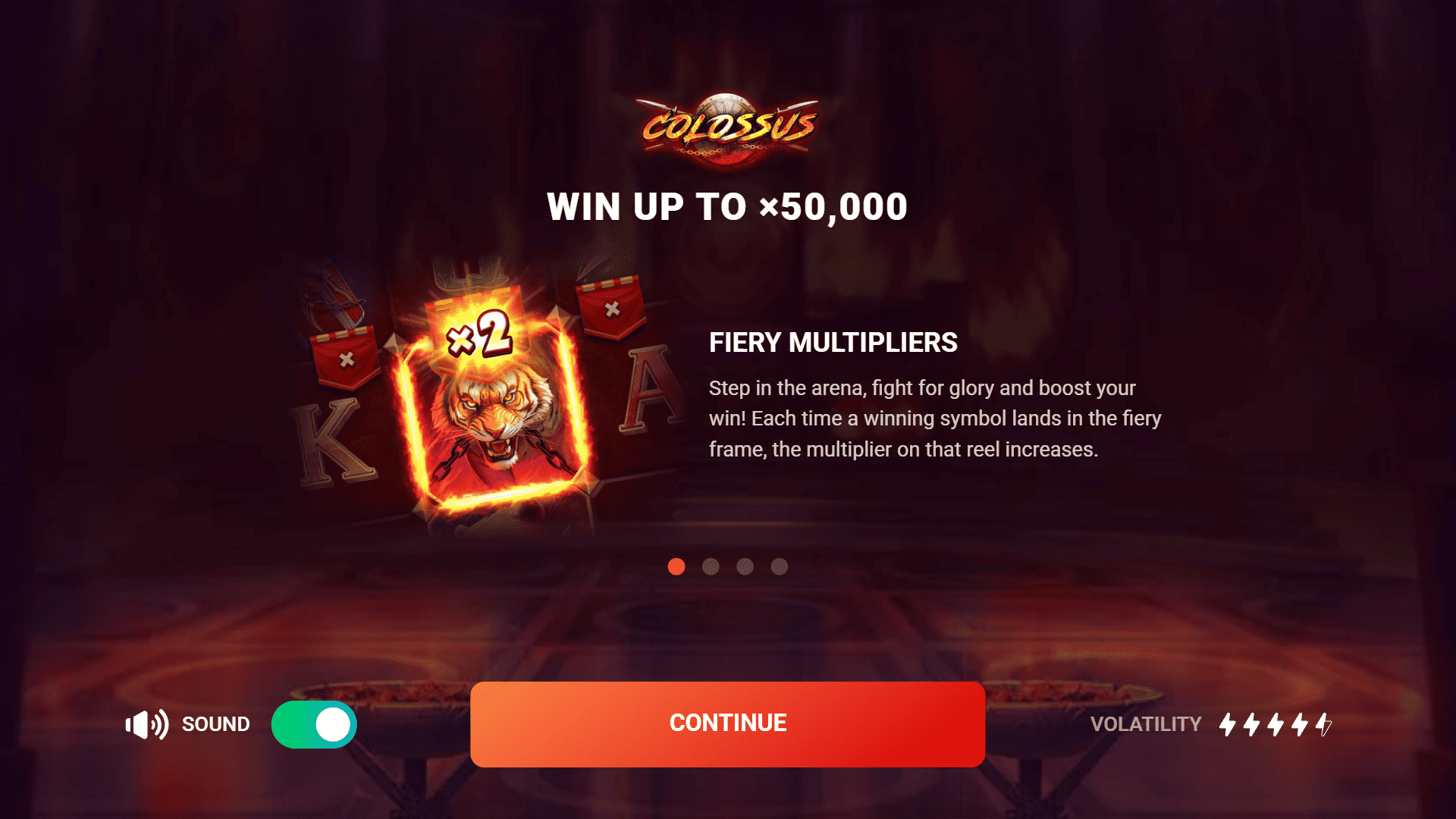 Colossus slot intro screen