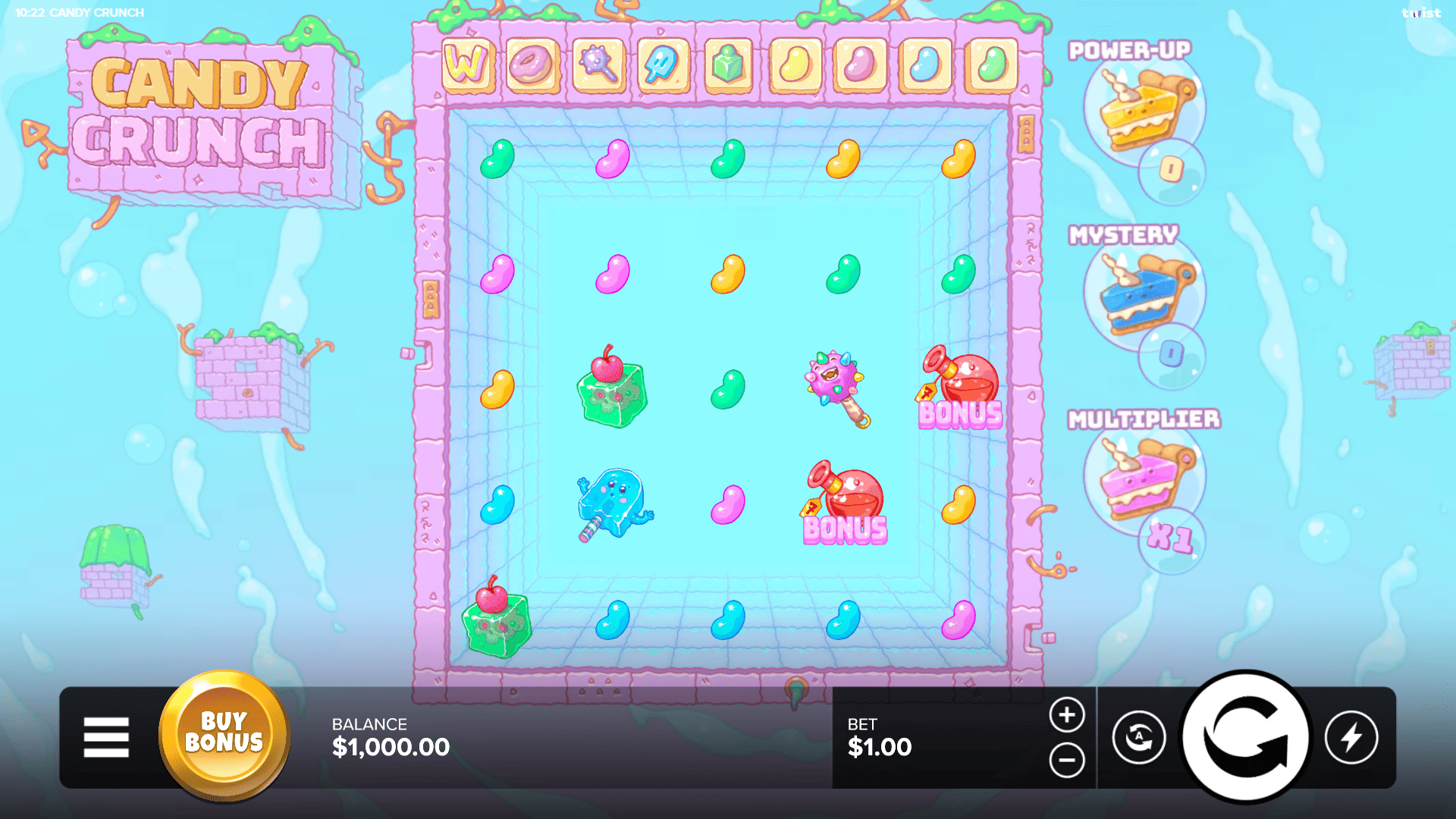 Candy Crunch slot gameplay reels
