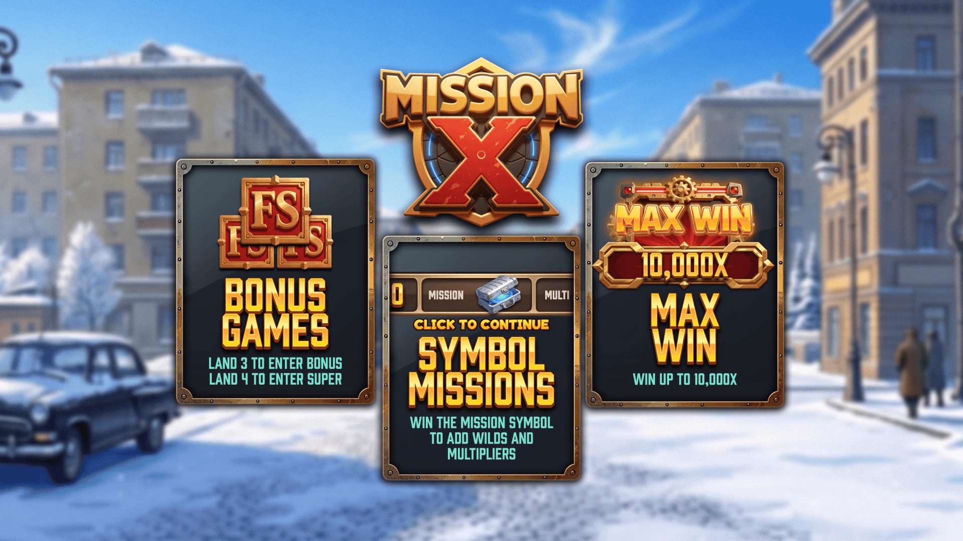 Mission X slot intro screen
